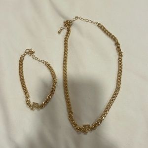 F necklace and bracelet set